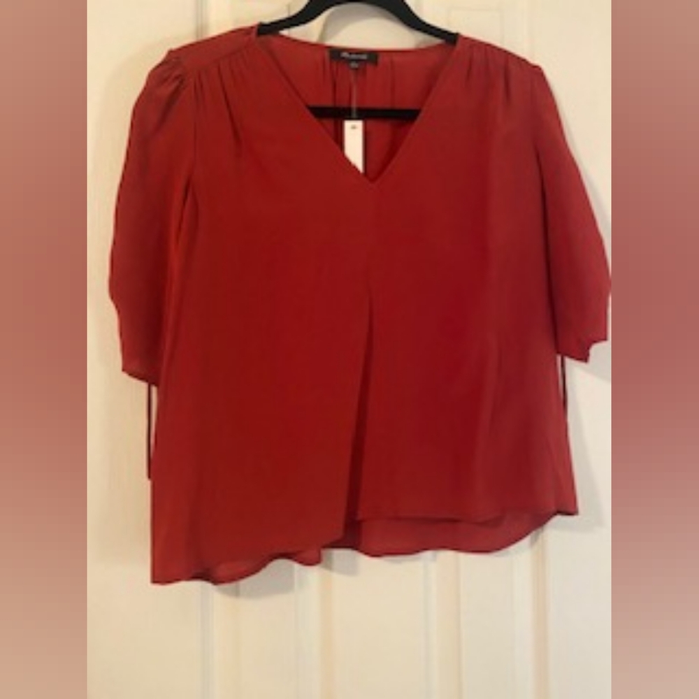 Madewell Cranberrysilk Top NWT